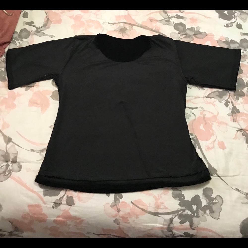 Black Stretch Velvet Top - Picture 6 of 6